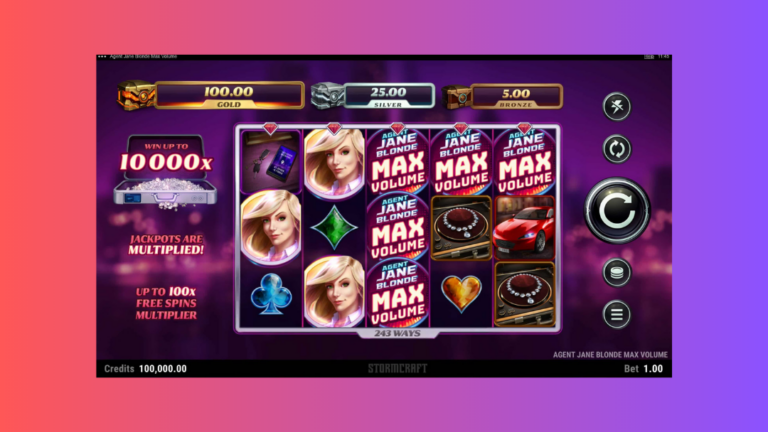 “Agent Jane Blonde Max Volume” oleh Microgaming